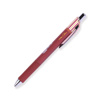 Pentel EnerGel Cafe de Clena Needle Point Gel Pen Limited Edition - 0.4mm - Black Ink - Burgandy Body - Stationery Pal