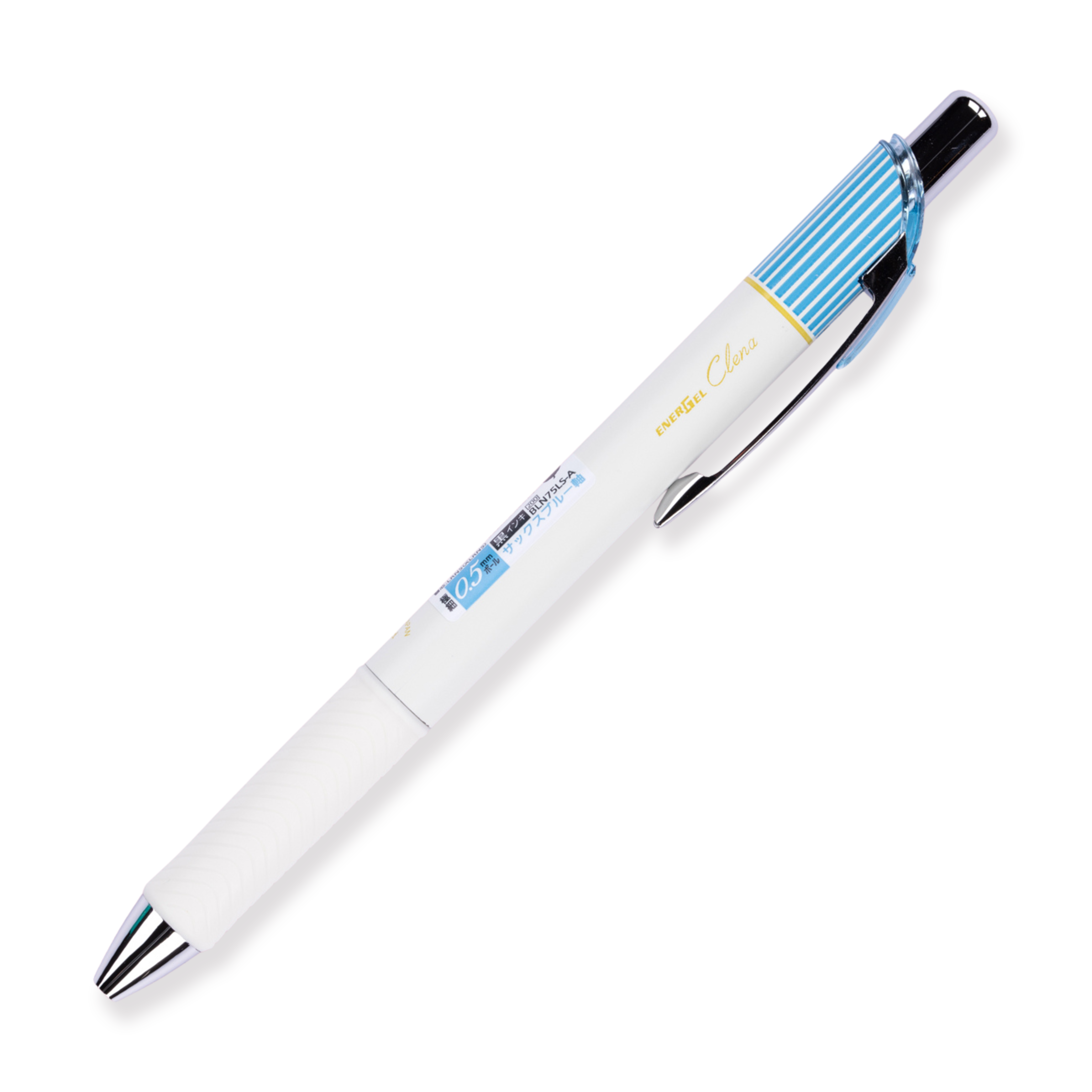 Pentel EnerGel Clena Gel Pen - 0.5 mm - Black Ink - Blue Body