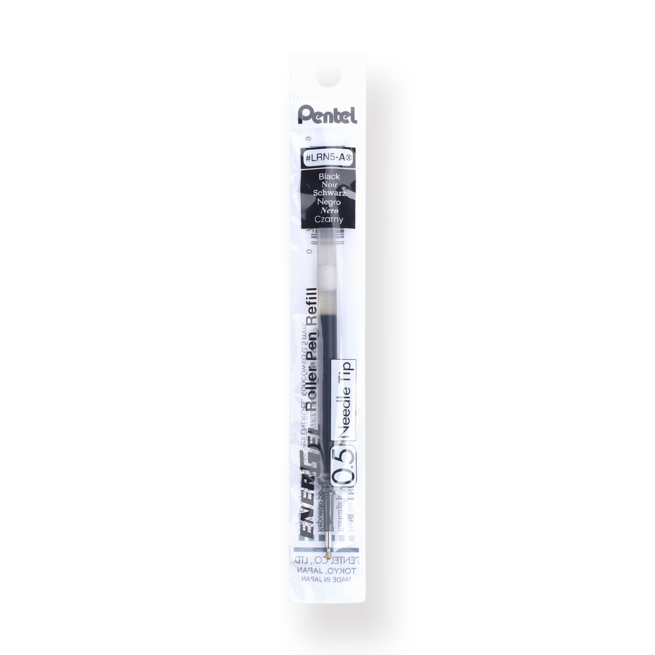Pentel EnerGel LRN5 Needle-Point Gel Pen Refill - 0.5 mm - Black