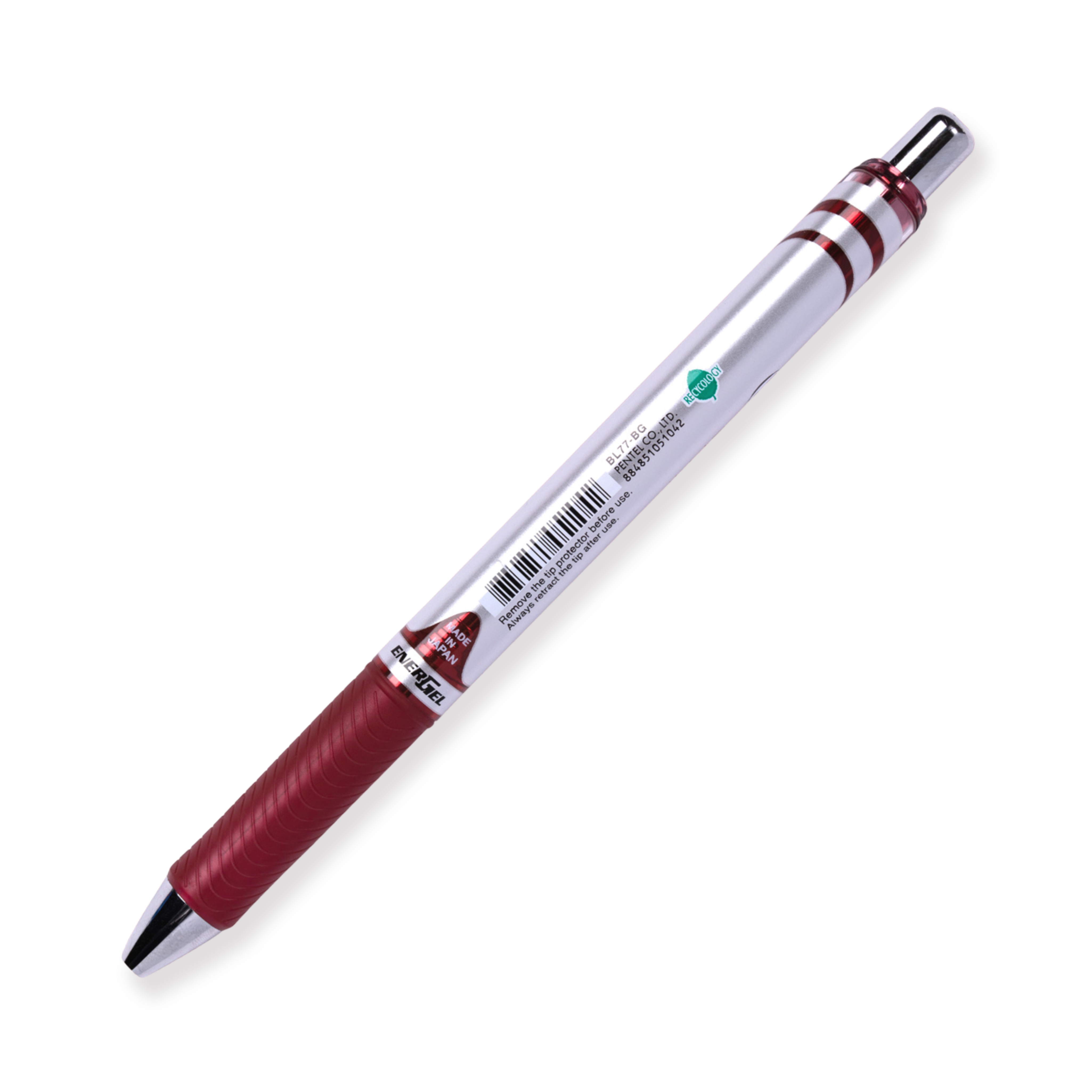 Pentel EnerGel RTX Gel Pen - Conical - 0.7 mm - Burgundy