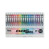 Pentel EnerGel RTX Gel Pen - Needle - 0.5 mm - 20 Color Set - Stationery Pal