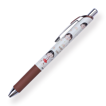 Pentel EnerGel x Chibi Maruko-Chan Limited Edition Gel Pen - 0.5 mm - Brown Body - Stationery Pal