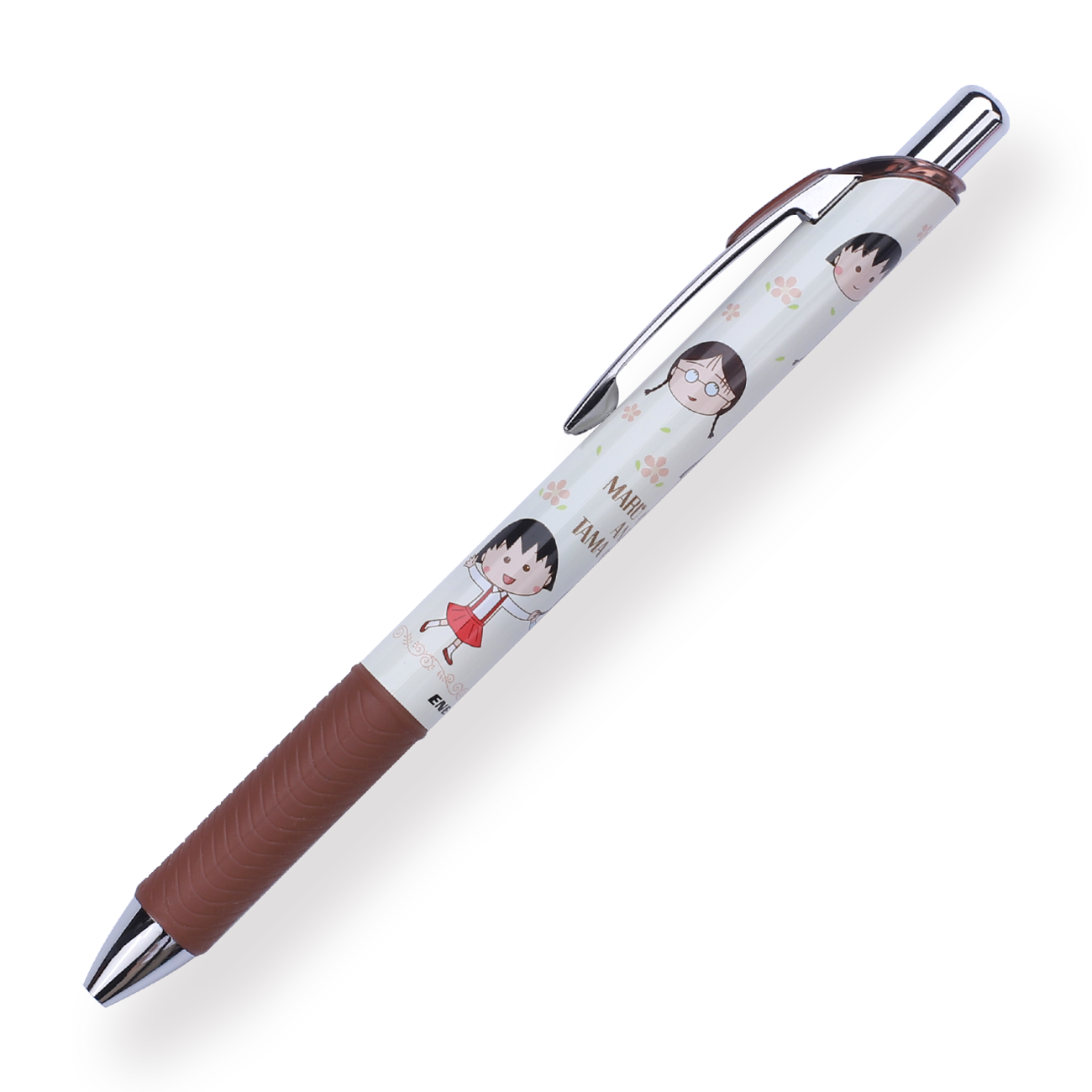 Pentel EnerGel x Chibi Maruko-Chan Limited Edition Gel Pen - 0.5 mm - Brown Body - Stationery Pal