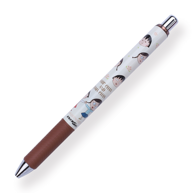 Pentel EnerGel x Chibi Maruko-Chan Limited Edition Gel Pen - 0.5 mm - Brown Body - Stationery Pal