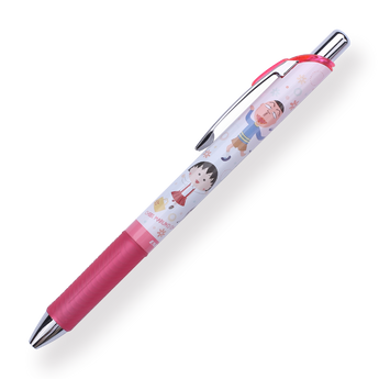 Pentel EnerGel x Chibi Maruko-Chan Limited Edition Gel Pen - 0.5 mm - Pink Body - Stationery Pal