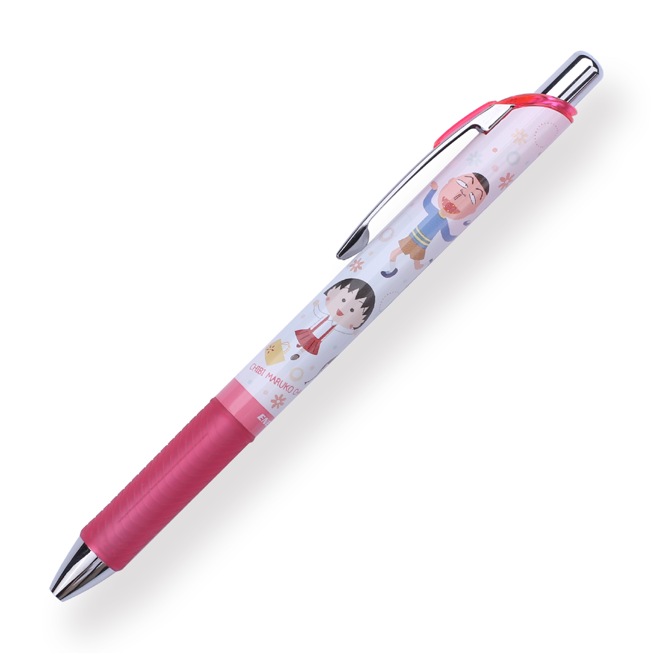 Pentel EnerGel x Chibi Maruko-Chan Limited Edition Gel Pen - 0.5 mm - Pink Body - Stationery Pal