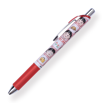 Pentel EnerGel x Chibi Maruko-Chan Limited Edition Gel Pen - 0.5 mm - Red Body - Stationery Pal