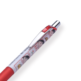 Pentel EnerGel x Chibi Maruko-Chan Limited Edition Gel Pen - 0.5 mm - Red Body - Stationery Pal