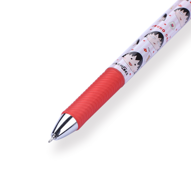 Pentel Energel × Chibi Maruko-chan Limited Edition Gel Pen - 0.5 mm - Red Body - Stationery Pal