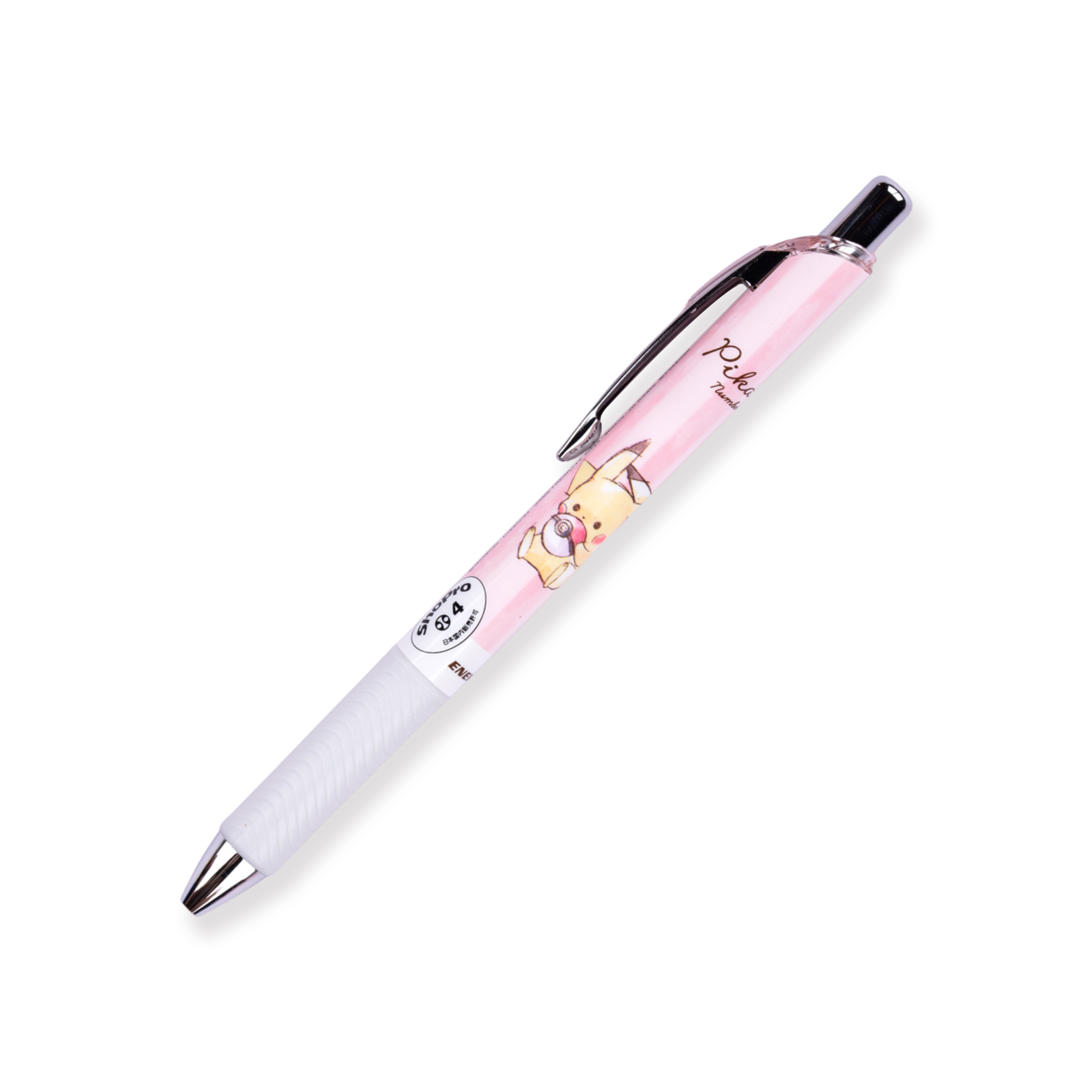 Bolígrafo Pentel Energel × Pikachu de edición limitada - 0,5 mm - Negro - Agarre blanco