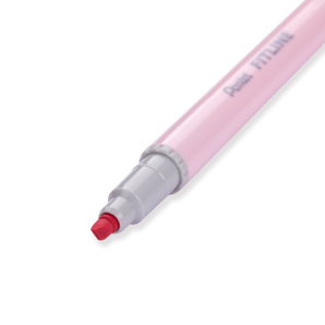 Resaltador de doble cara Pentel Fitline - Cincel/punta fina - Rosa pastel