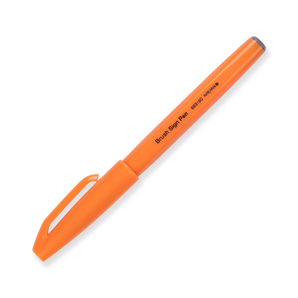 Pentel Fude Touch Brush Sign Pen - Orange - Stationery Pal