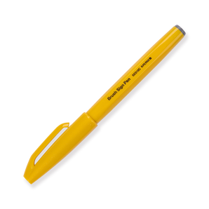 Pentel Fude Touch Brush Sign Pen - Yellow - Stationery Pal