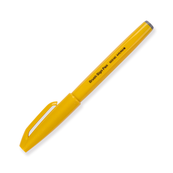 Pentel Fude Touch Brush Sign Pen - Yellow - Stationery Pal