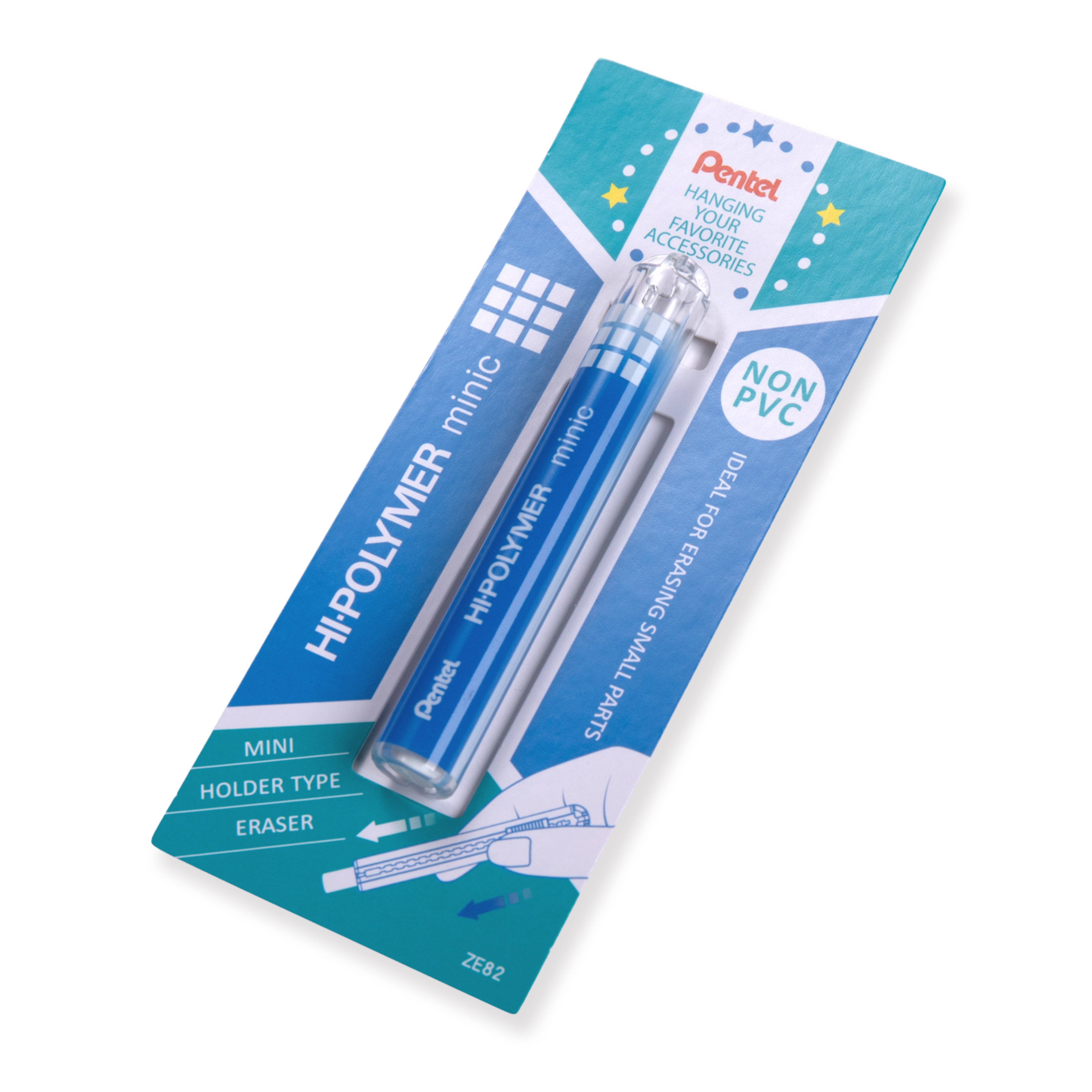 Pentel Hi-Polymer Minic Eraser ZE82 - Blue