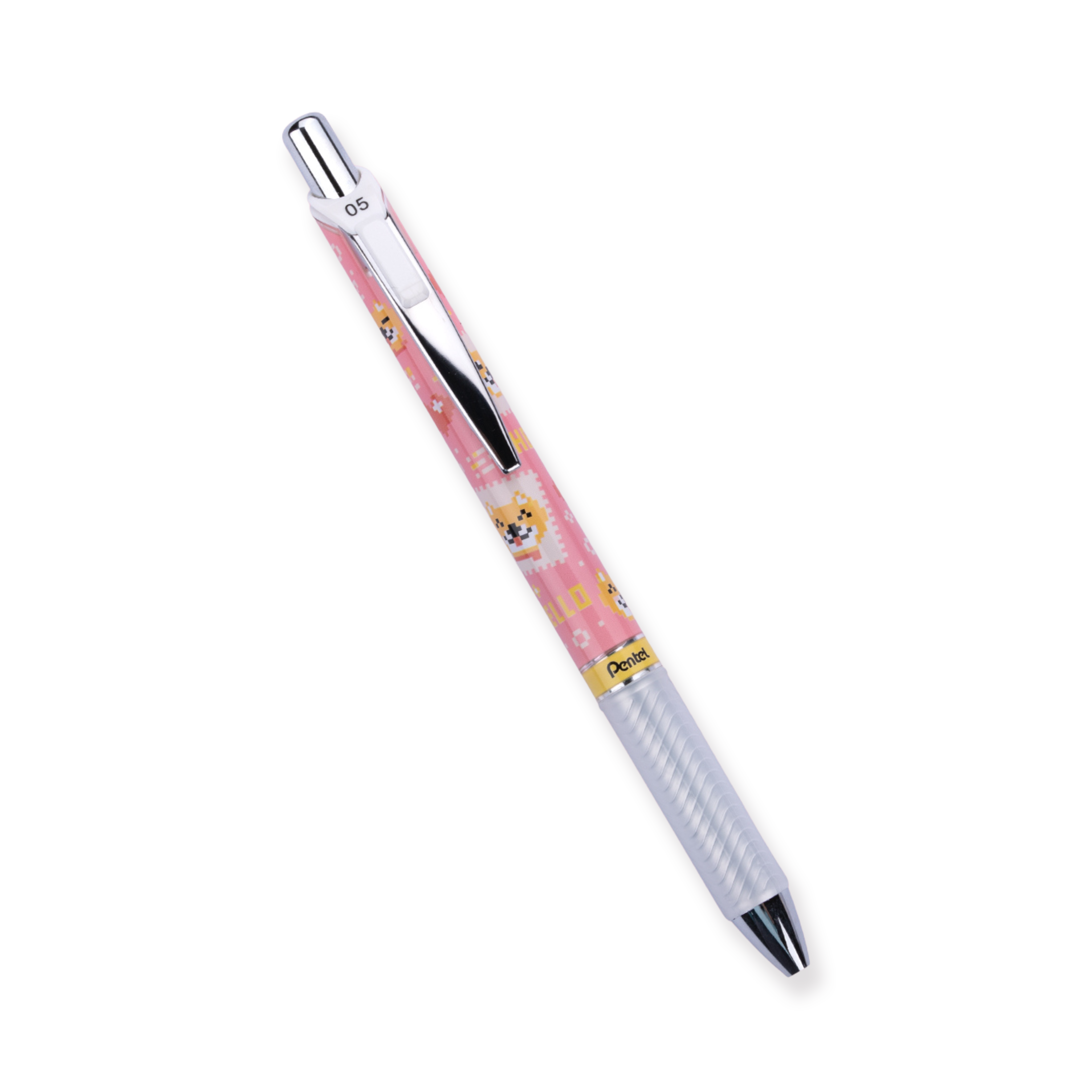 Pentel Edición Limitada Energel Kawaii +5 Bolígrafo Roller de Gel Retráctil - Perro Shiba Inu