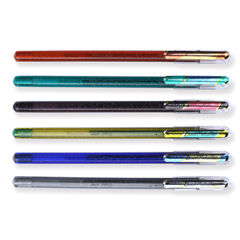 Pentel Limited Hybrid Dual Metallic Gel Pen - 1.0 mm - 6 Color Set - Stationery Pal