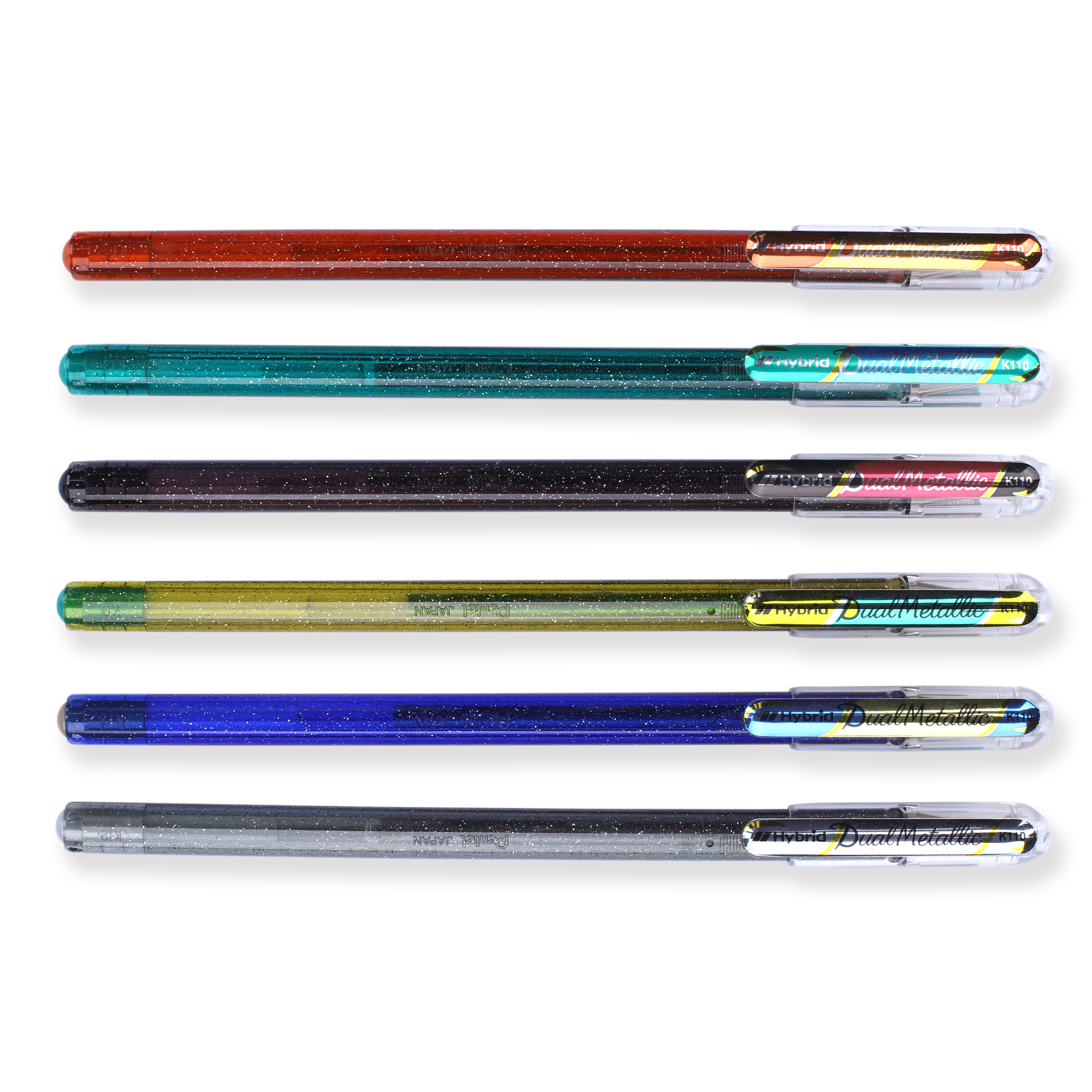 Pentel Limited Hybrid Dual Metallic Gel Pen - 1.0 mm - 6 Color Set