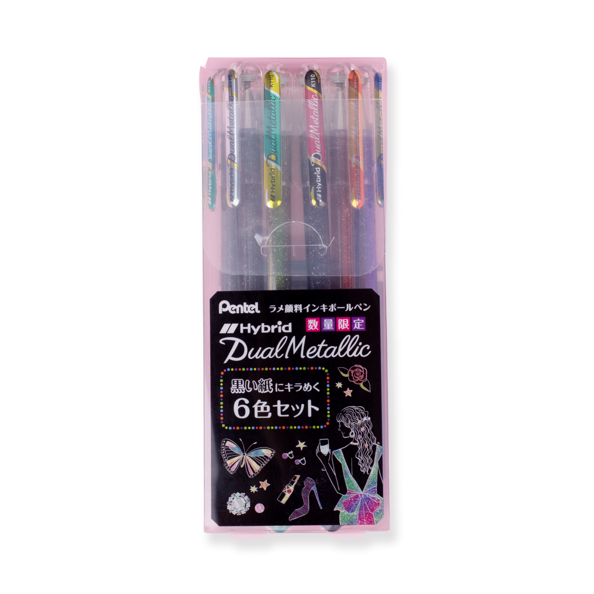 Pentel Hybrid Dual llic 限定品4セット Pentel Limited Hybrid Dual Metallic Gel Pen - 1.0 mm - 6 Color Set