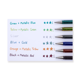 Pentel Limited Hybrid Dual Metallic Gel Pen - 1.0 mm - 6 Color Set - Stationery Pal