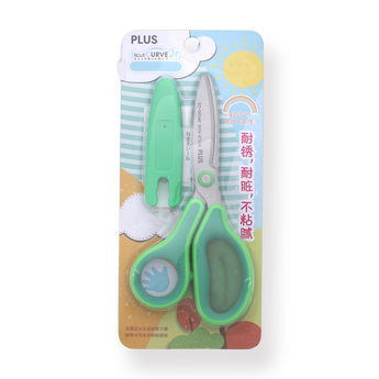 Plus Fitcut Curve Jr. Scissors - Green - Stationery Pal