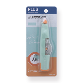 Plus Whiper MR Correction Tape WH-635BI - Mint Green and Orange - Stationery Pal