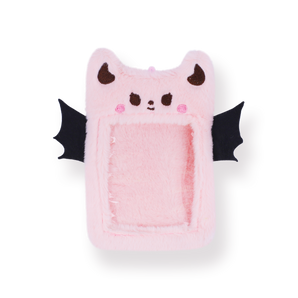 Plushy Bat Photo Card Holder - Pink - Stationery Pal