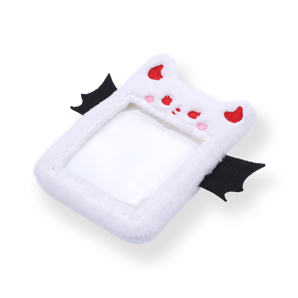 Plushy Bat Photo Card Holder - White - Stationery Pal