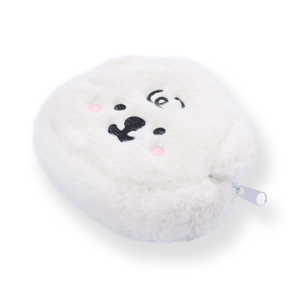 Plushy Bear Coin Purse - White - Stationery Pal