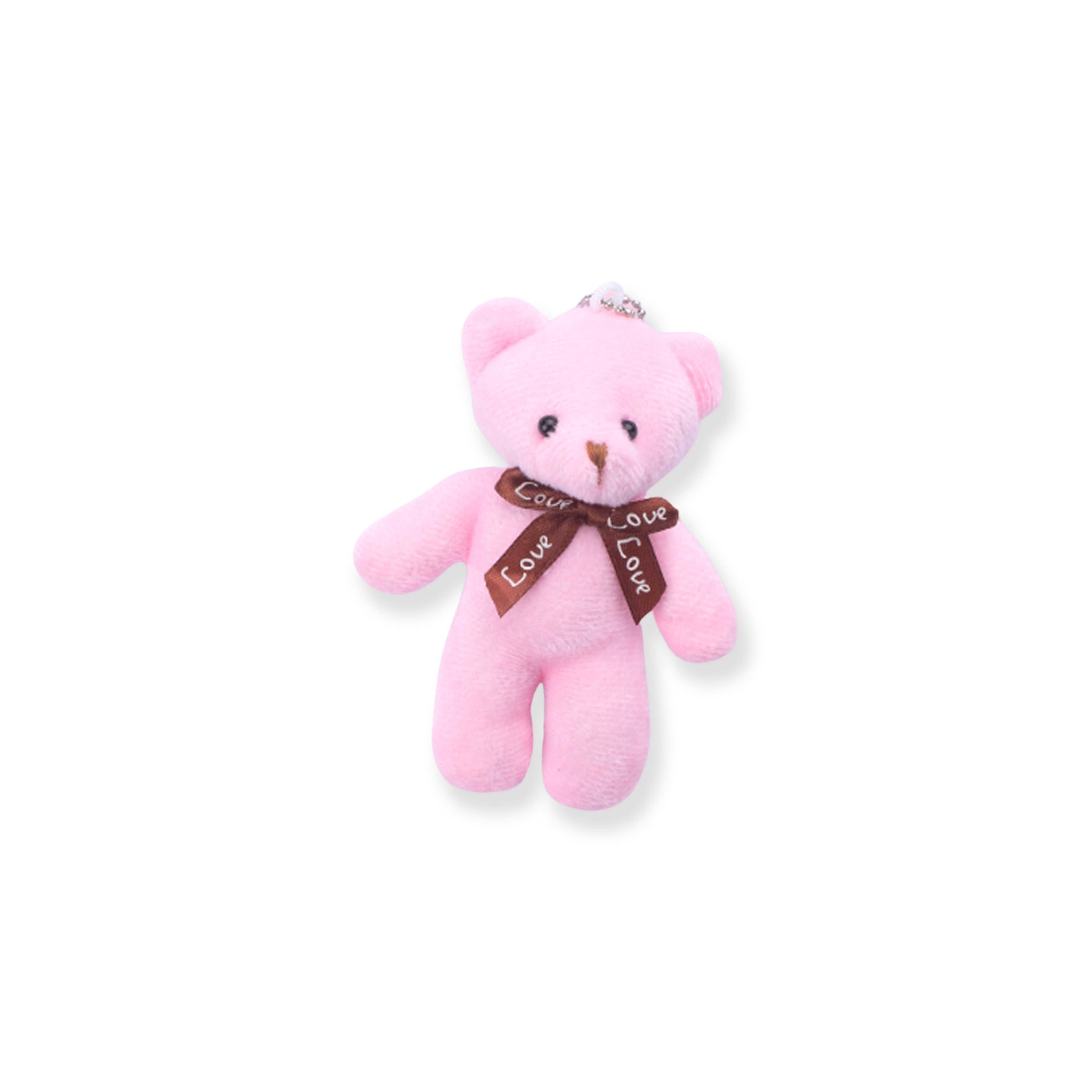 Plüschiger Teddybär Schlüsselanhänger - Rosa