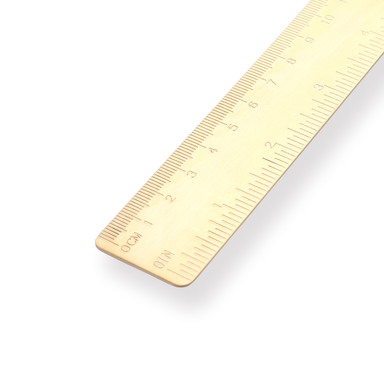Small Metal Ruler 6 Inch (18cm) Brass Ruler for Bullet Journal with One Pen  Holder for Notebooks