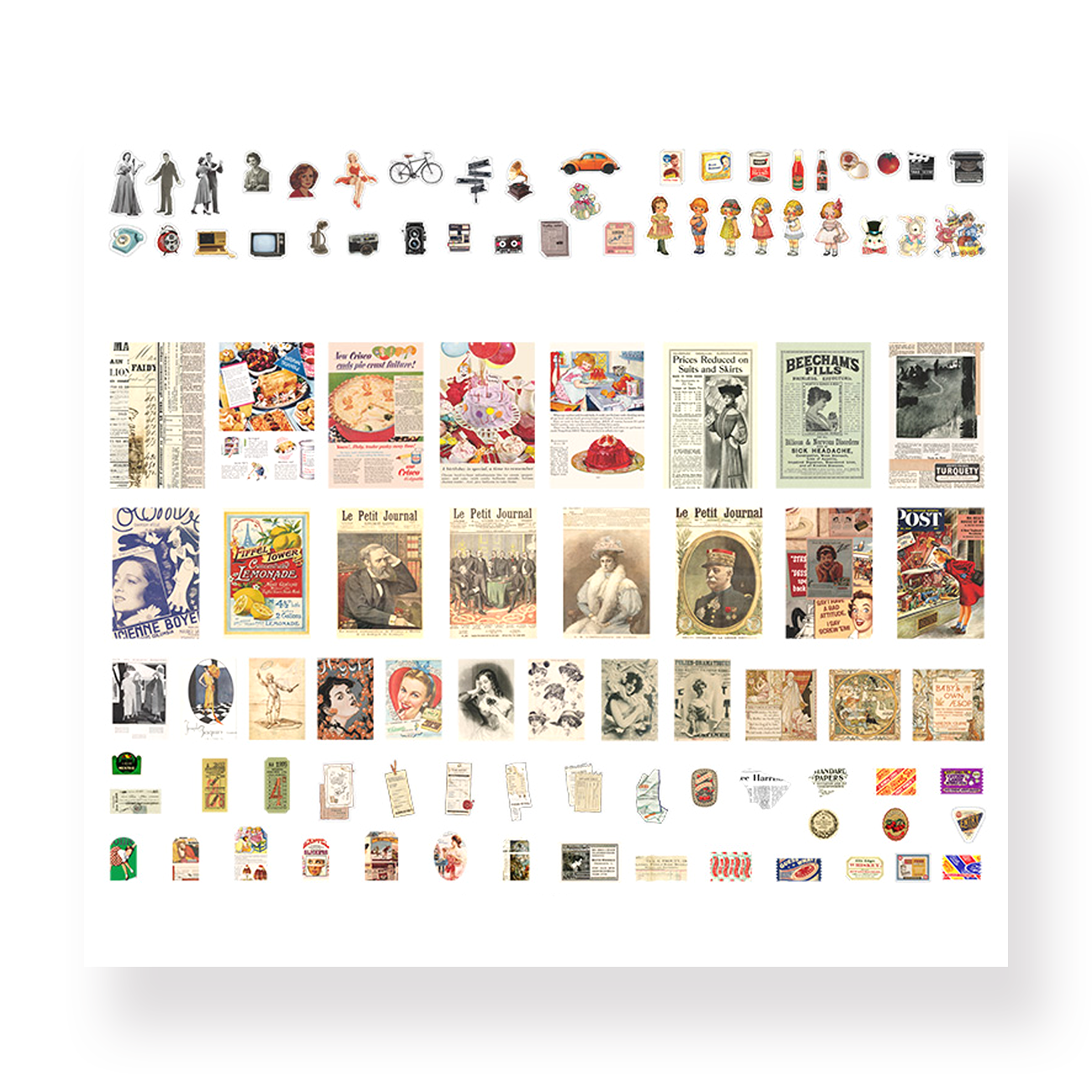 Retro Vintage Stickers Collection - Back to Yesterday - Stationery Pal