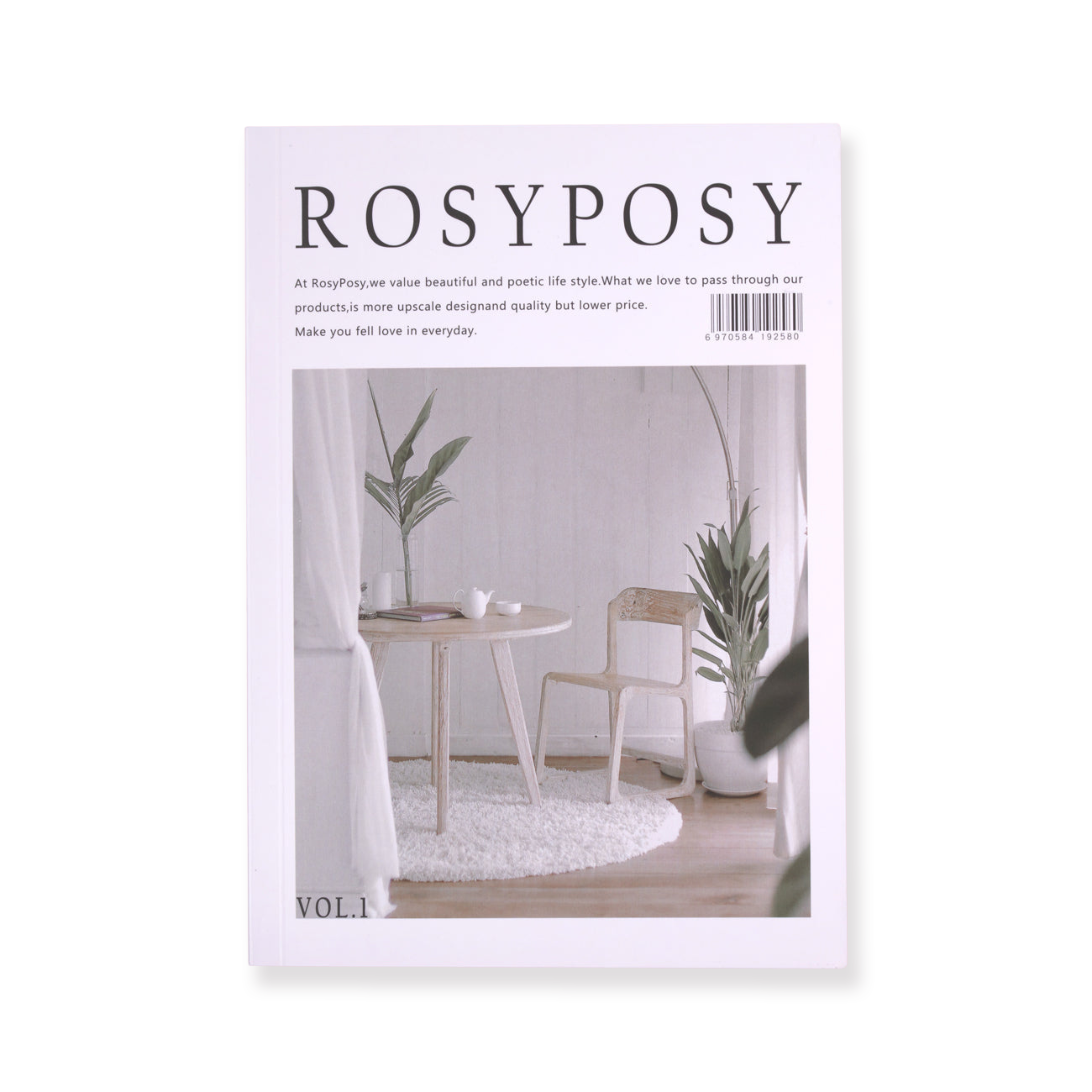 Rosy Posy Scrapbooking-Papierblock - Weiß