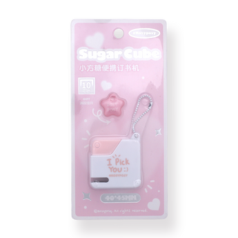 RosyPosy Sugar Cube Mini Stapler - Pink - Stationery Pal