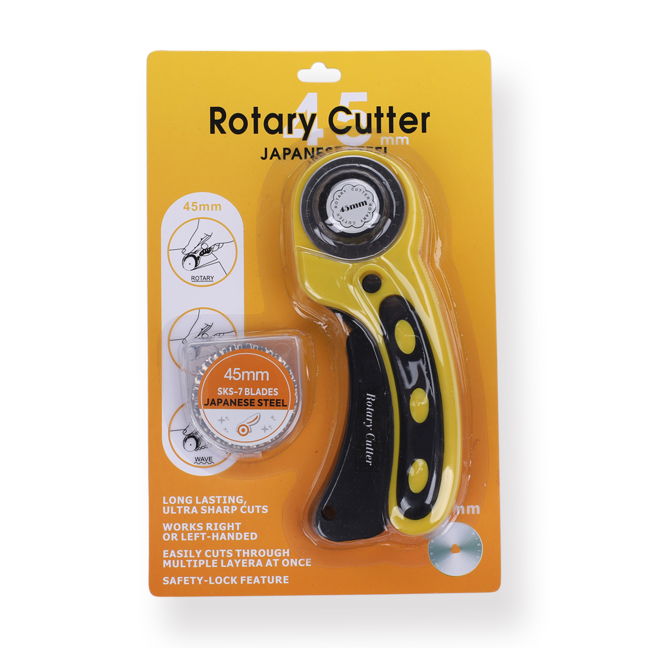 Rotary Cutter, Professional 45mm Rotary Fabric Cutter, Rotary Cutter for  Fabric, Rotary Cutter Replacement Blades, Card Paper Sewing Quilting Roller