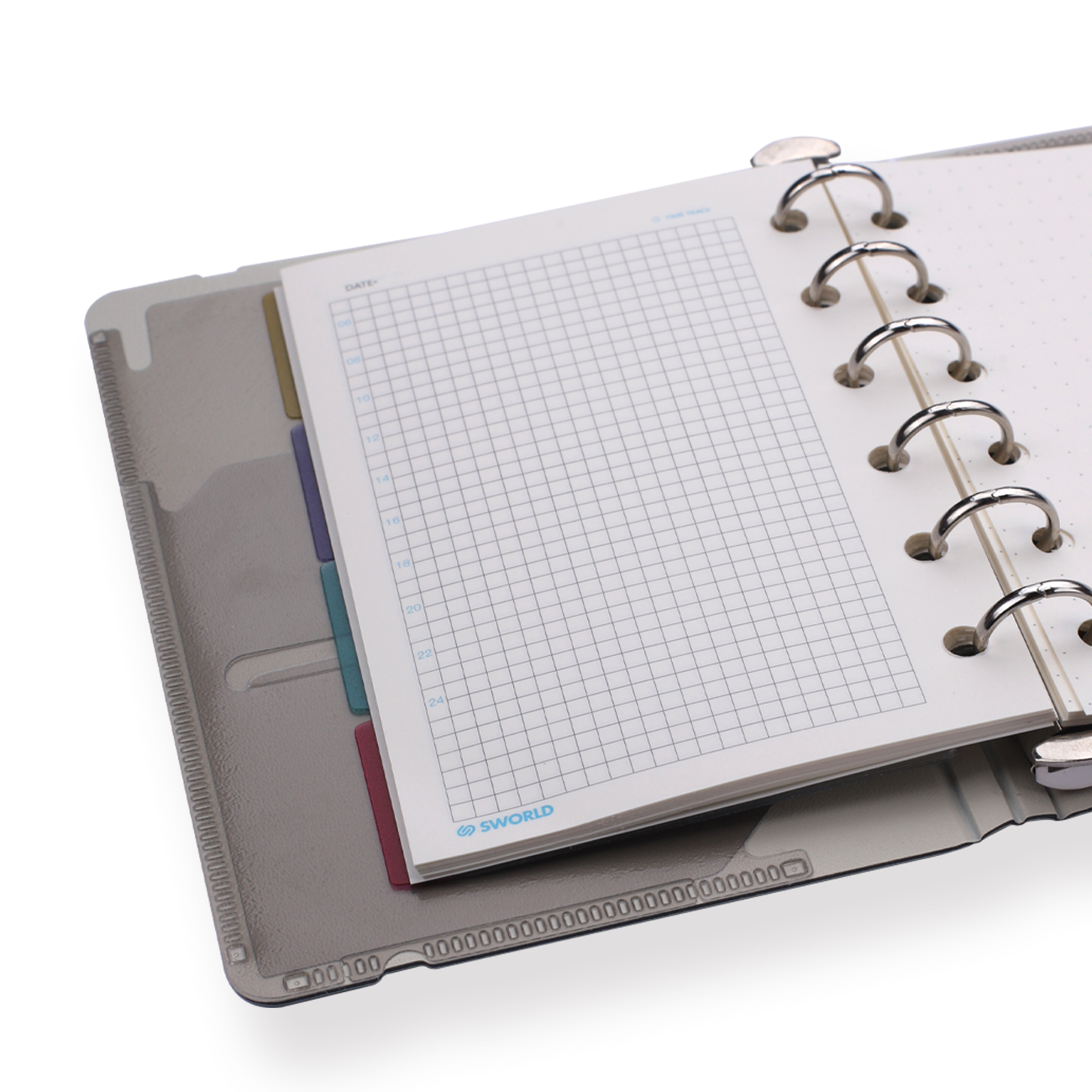 SWorld Loose-leaf Pocket Binder Notebook - A7 - 5mm Dot - Cream ...
