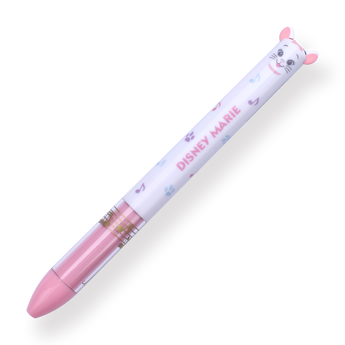 Sakamoto Funbox Mimi Disney Ballpoint Pen - 0.5 mm - Marie - White and Pink Body - Stationery Pal