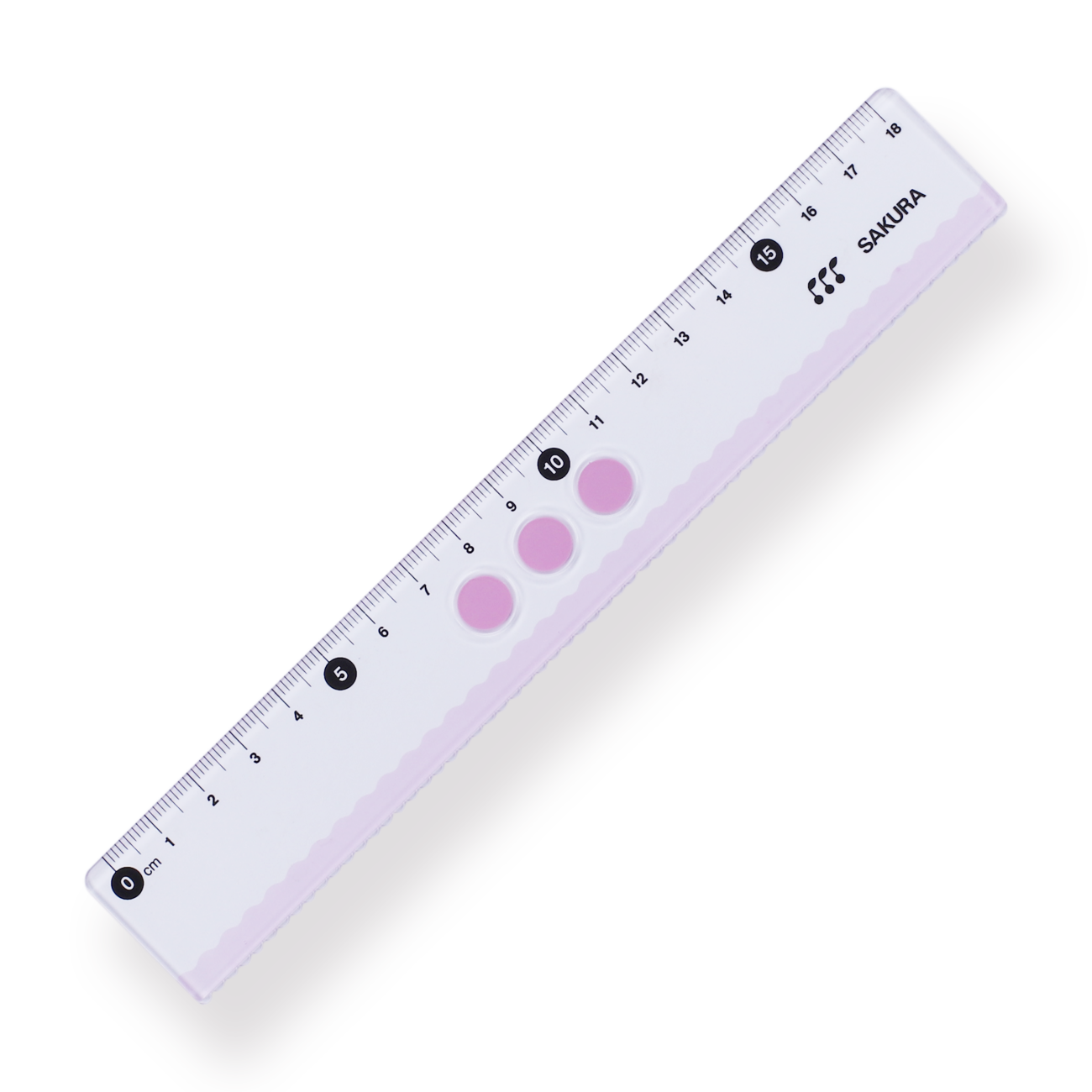 Sakura Line Ruler - 18 cm - Purple - Stationery Pal