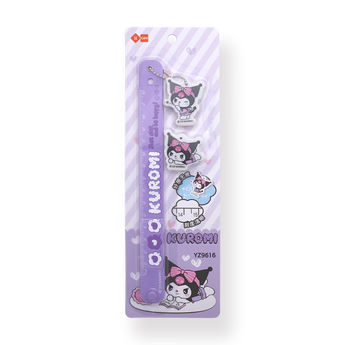 Sanrio Characters Ruler Bracelet with 2 Pendant Erasers - Kuromi - Stationery Pal