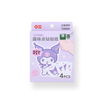 Sanrio DIY Diamond Dotted Art Sticker Kit - Kuromi - Stationery Pal