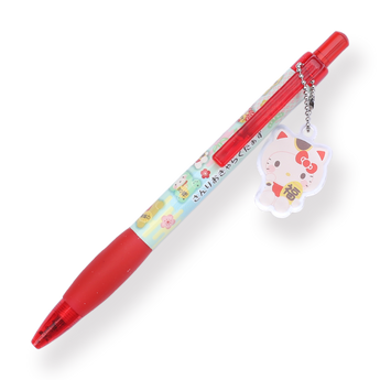 Sanrio Keychain Gel Pen - 0.5 mm - Fortune Cat Series - Hello Kitty - Stationery Pal