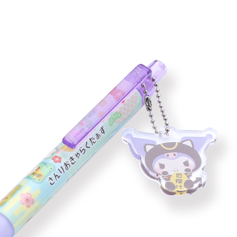 Sanrio Keychain Gel Pen - 0.5 mm - Fortune Cat Series - Kuromi - Stationery Pal