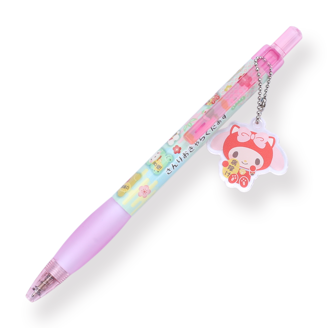 Sanrio Keychain Gel Pen - 0.5 mm - Fortune Cat Series - My Melody - Stationery Pal