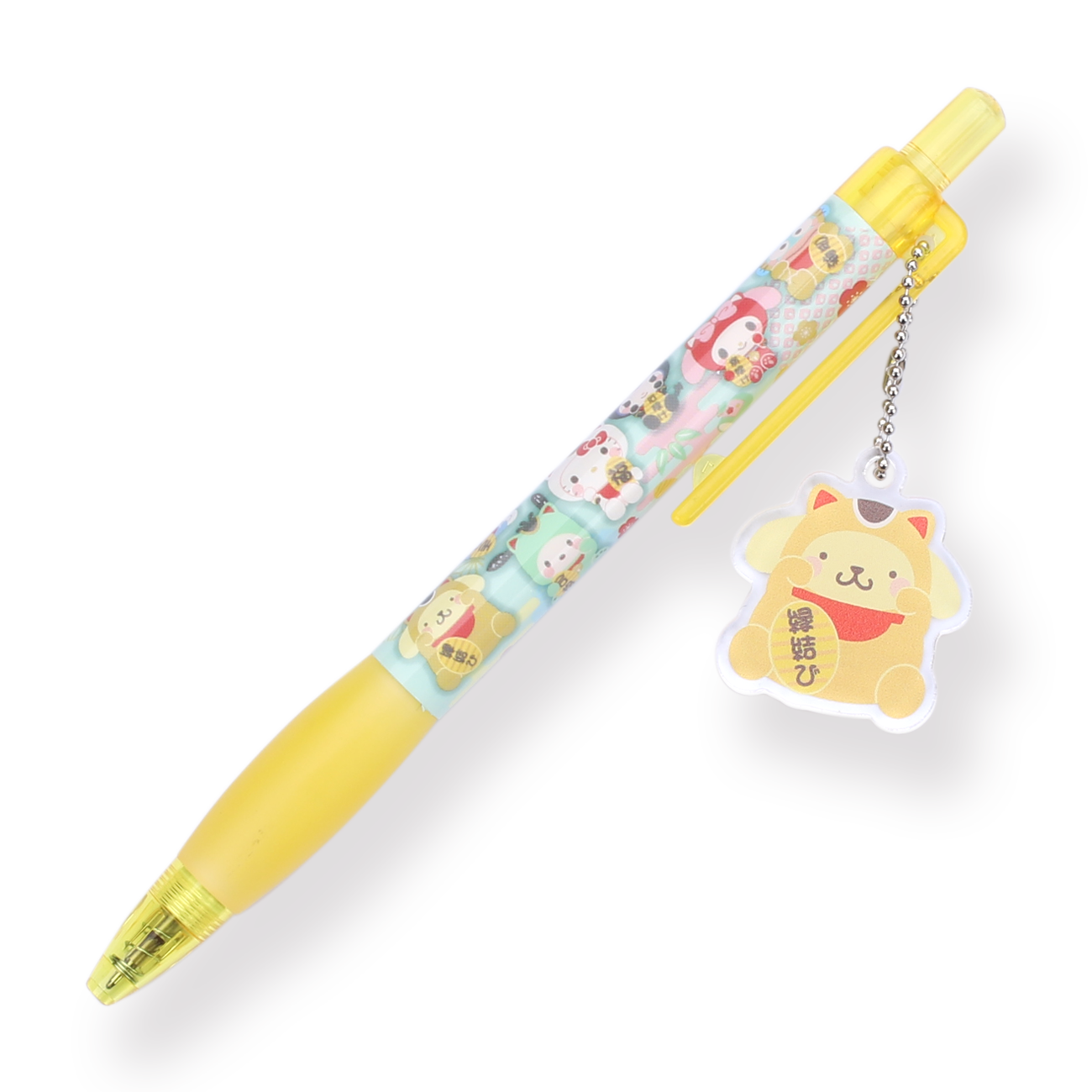 Sanrio Keychain Gel Pen - 0.5 mm - Fortune Cat Series - Pompompurin - Stationery Pal