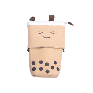 Slide Pen Pouch - Bubble Tea - Khaki - Stationery Pal