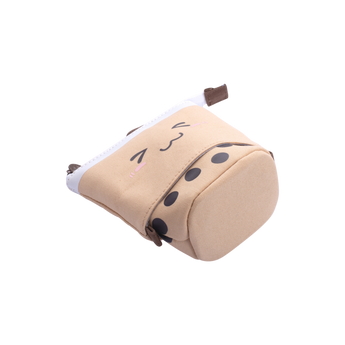 Slide Pen Pouch - Bubble Tea - Khaki - Stationery Pal