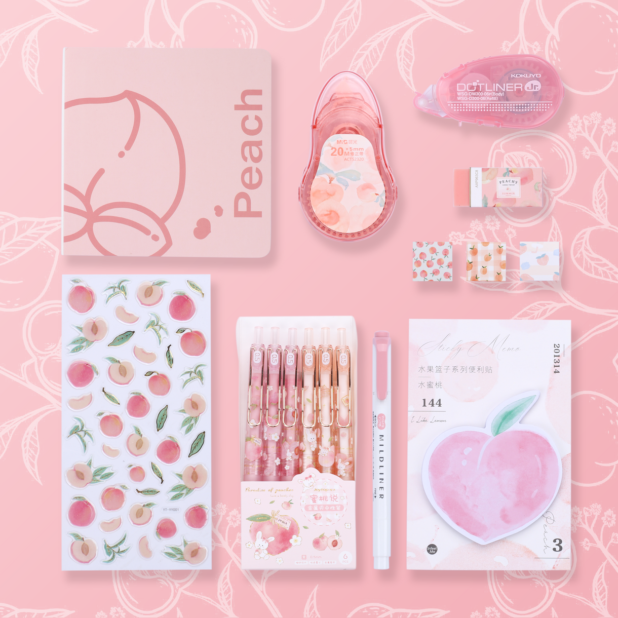 Stationery Pal Stationery Set Peach