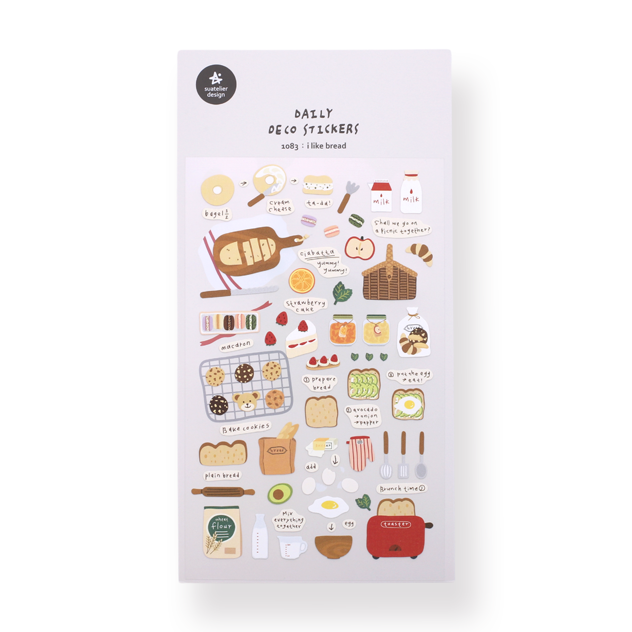 Suatelier Deco Stickers - I Like Bread - Stationery Pal