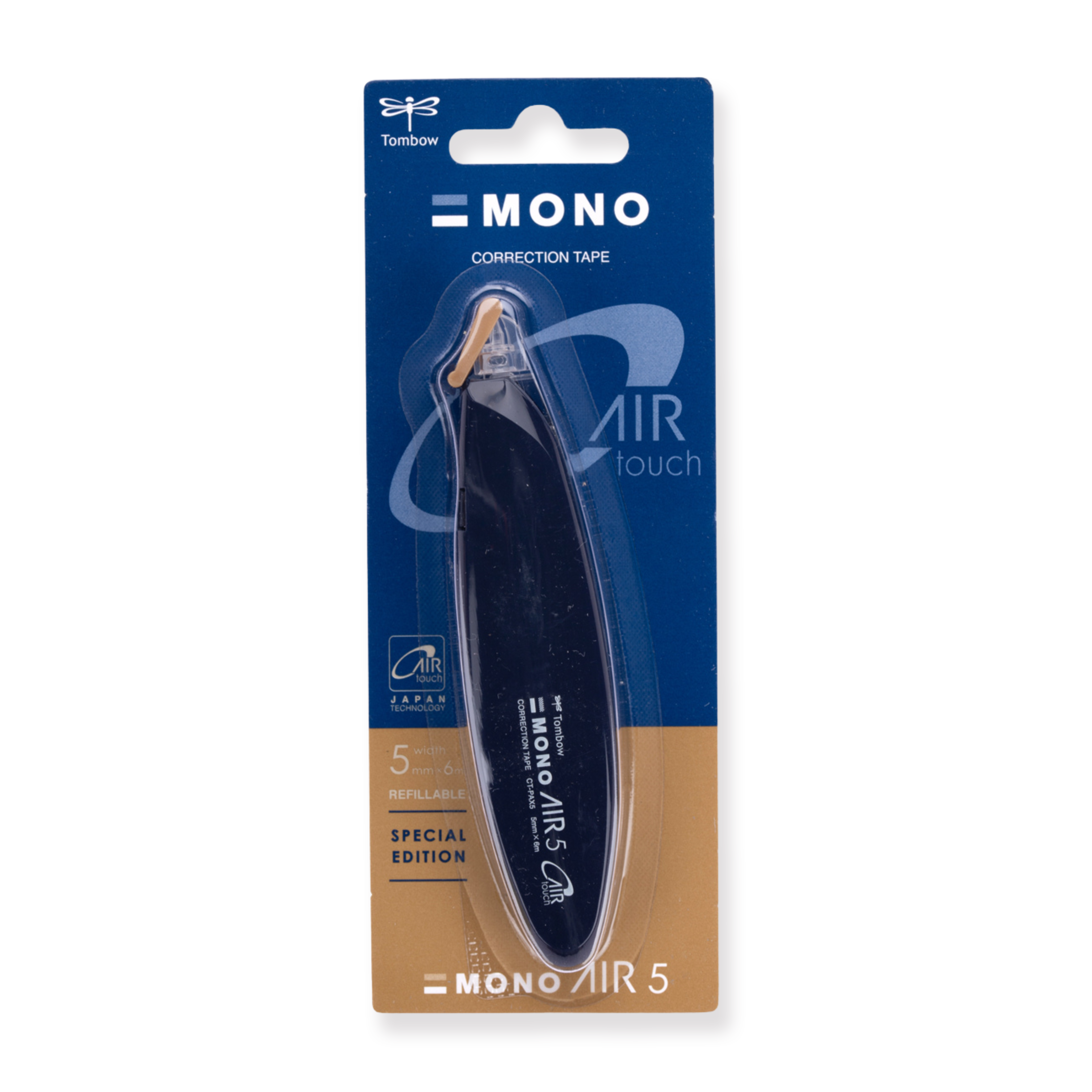 Cinta correctora tipo bolígrafo Tombow MONO Air 5 - Azul marino