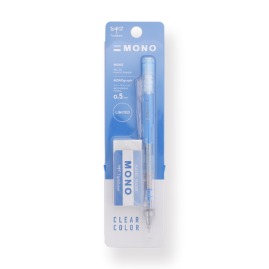 Tombow MONO Graph Clear Color Mechanical Pencil Set - 0.5mm - Clear Blue